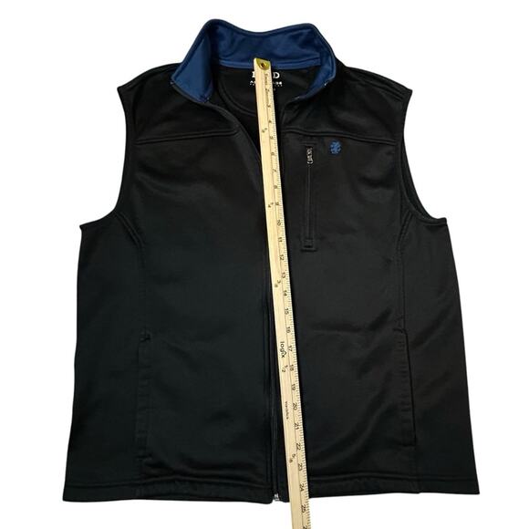 Izod Vest Men Size M Black Blue Full Zip Fleece Lined Stretch Advantage Pockets - Picture 7 of 8